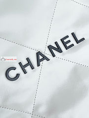Chanel 22 Handbag Calfskin Leather Black Logo White AS3261 38×42×8cm - 3