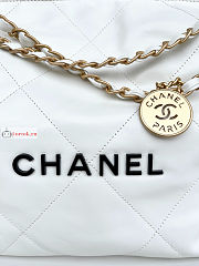 Chanel 22 Handbag Calfskin Leather Black Logo White AS3261 38×42×8cm - 2