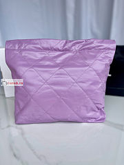 Chanel 22 Handbag Calfskin Leather Purple AS3261 38×42×8cm - 4