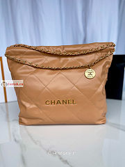 Chanel 22 Handbag Calfskin Leather Brown AS3261 38×42×8cm - 1