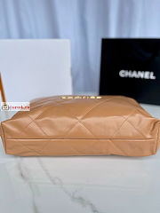 Chanel 22 Handbag Calfskin Leather Brown AS3261 38×42×8cm - 6