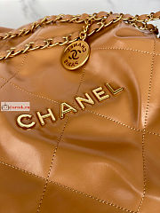 Chanel 22 Handbag Calfskin Leather Brown AS3261 38×42×8cm - 3