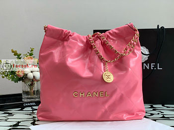 Chanel 22 Handbag Calfskin Leather Coral Pink AS3261 38×42×8cm