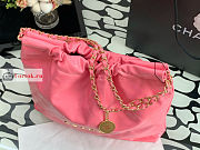 Chanel 22 Handbag Calfskin Leather Coral Pink AS3261 38×42×8cm - 6