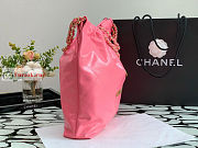 Chanel 22 Handbag Calfskin Leather Coral Pink AS3261 38×42×8cm - 4