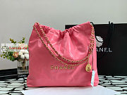 Chanel 22 Handbag Calfskin Leather Coral Pink AS3261 38×42×8cm - 2