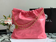 Chanel 22 Handbag Calfskin Leather Coral Pink AS3261 38×42×8cm - 3