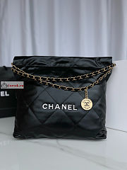 Chanel 22 Small Handbag Calfskin Leather Black AS3260 34.5×37×8cm - 1