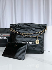 Chanel 22 Small Handbag Calfskin Leather Black AS3260 34.5×37×8cm - 3