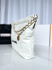 Chanel 22 Small Handbag Calfskin Leather White AS3260 34.5×37×8cm - 2