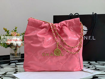 Chanel 22 Small Handbag Calfskin Leather Coral Pink AS3260 34.5×37×8cm