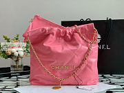 Chanel 22 Small Handbag Calfskin Leather Coral Pink AS3260 34.5×37×8cm - 5