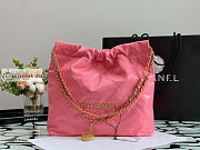 Chanel 22 Small Handbag Calfskin Leather Coral Pink AS3260 34.5×37×8cm - 3