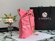 Chanel 22 Small Handbag Calfskin Leather Coral Pink AS3260 34.5×37×8cm - 4