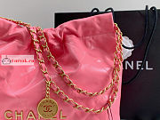 Chanel 22 Small Handbag Calfskin Leather Coral Pink AS3260 34.5×37×8cm - 2