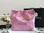 Chanel 22 Small Handbag Calfskin Leather Pink AS3260 34.5×37×8cm - 1