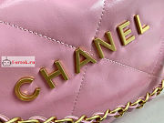 Chanel 22 Small Handbag Calfskin Leather Pink AS3260 34.5×37×8cm - 6