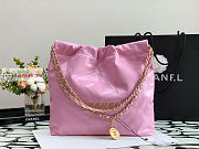 Chanel 22 Small Handbag Calfskin Leather Pink AS3260 34.5×37×8cm - 5