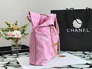 Chanel 22 Small Handbag Calfskin Leather Pink AS3260 34.5×37×8cm - 3