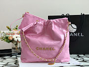 Chanel 22 Small Handbag Calfskin Leather Pink AS3260 34.5×37×8cm - 2