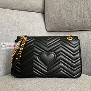 Gucci Medium GG Marmont Shoulder Bag Black 443496 30x8x20cm - 5