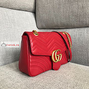 Gucci Medium GG Marmont Shoulder Bag Red 443496 30x8x20cm - 2