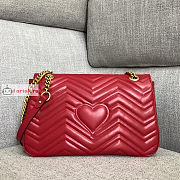 Gucci Medium GG Marmont Shoulder Bag Red 443496 30x8x20cm - 3