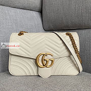 Gucci Medium GG Marmont Shoulder Bag White 443496 30x8x20cm - 1