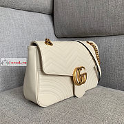 Gucci Medium GG Marmont Shoulder Bag White 443496 30x8x20cm - 6