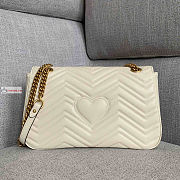 Gucci Medium GG Marmont Shoulder Bag White 443496 30x8x20cm - 3