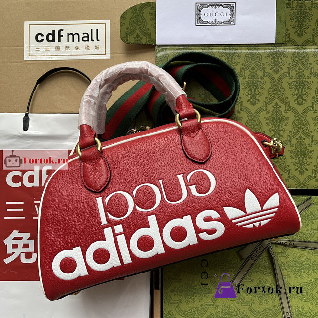 Gucci Mini Duffle Bag Leather Red 702397 31.5x18x15.5cm - 1