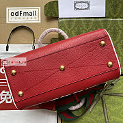 Gucci Mini Duffle Bag Leather Red 702397 31.5x18x15.5cm - 6