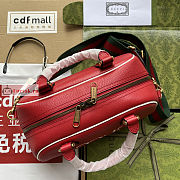 Gucci Mini Duffle Bag Leather Red 702397 31.5x18x15.5cm - 3