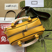 Gucci Mini Duffle Bag Leather Yellow 702397 31.5x18x15.5cm - 3