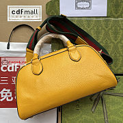 Gucci Mini Duffle Bag Leather Yellow 702397 31.5x18x15.5cm - 2