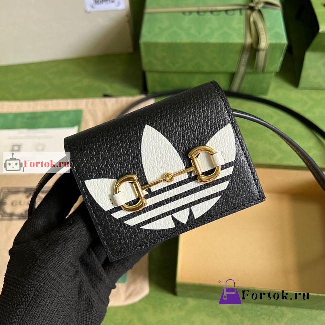 Gucci Horsebit Card Case Leather Black 702248 11x8.5x3cm - 1