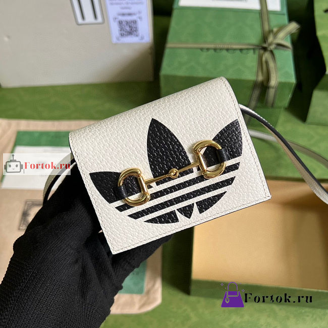 Gucci Horsebit Card Case Leather White 702248 11x8.5x3cm - 1