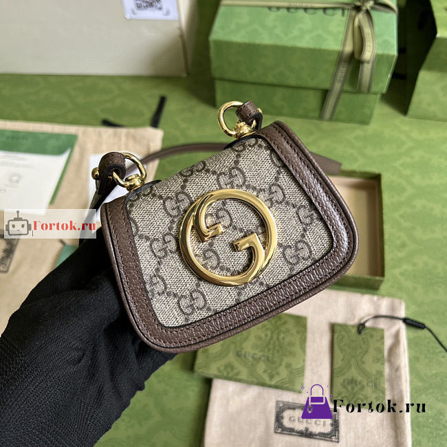 Gucci Blondie Card Case Wallet GG Canvas Beige 698635 11.5x9x3cm - 1