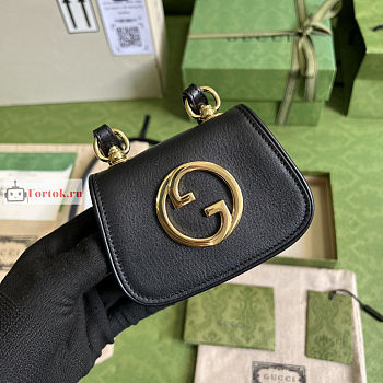 Gucci Blondie Card Case Wallet Leather Black 698635 11.5x9x3cm