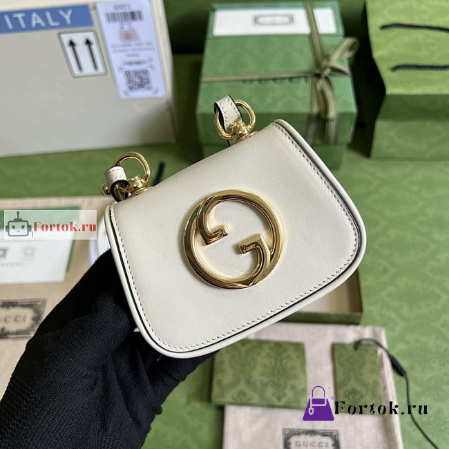 Gucci Blondie Card Case Wallet Leather White 698635 11.5x9x3cm - 1