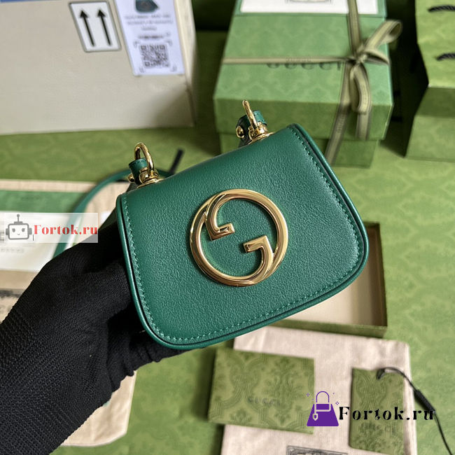 Gucci Blondie Card Case Wallet Leather Green 698635 11.5x9x3cm - 1