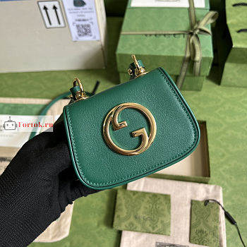 Gucci Blondie Card Case Wallet Leather Green 698635 11.5x9x3cm