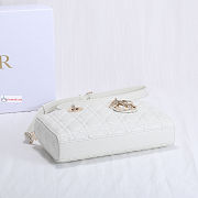 Dior Lady D-Joy Bag Cannage Lambskin Leather White M0540 26x13.5x5cm - 3