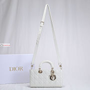Dior Lady D-Joy Bag Cannage Lambskin Leather White M0540 26x13.5x5cm - 4