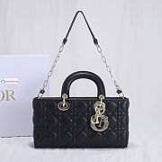 Dior Lady D-Joy Bag Cannage Lambskin Leather Black M0540 26x13.5x5cm - 1