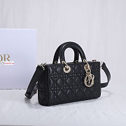 Dior Lady D-Joy Bag Cannage Lambskin Leather Black M0540 26x13.5x5cm - 3