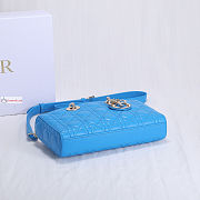 Dior Lady D-Joy Bag Cannage Lambskin Leather Bright Blue M0540 26x13.5x5cm - 3