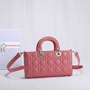 Dior Lady D-Joy Bag Cannage Lambskin Leather Dusty Pink M0540 26x13.5x5cm - 6