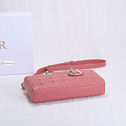 Dior Lady D-Joy Bag Cannage Lambskin Leather Dusty Pink M0540 26x13.5x5cm - 3