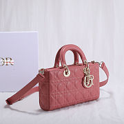 Dior Lady D-Joy Bag Cannage Lambskin Leather Dusty Pink M0540 26x13.5x5cm - 2